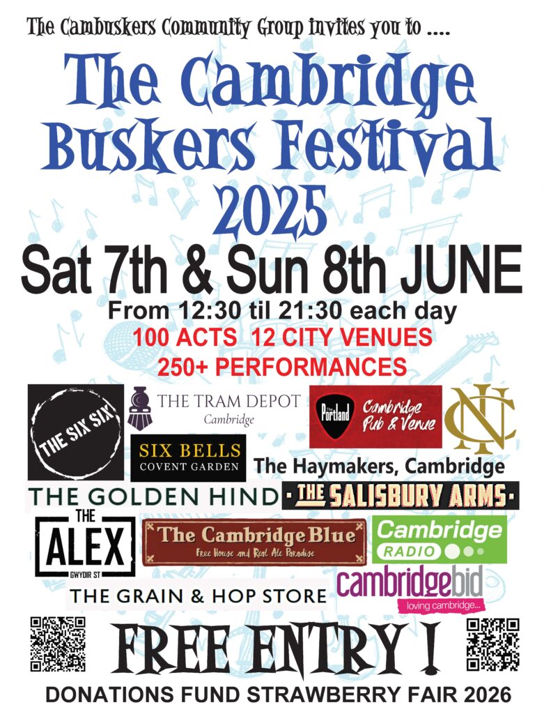 Poster for The Cambridge Buskers Festival 2025